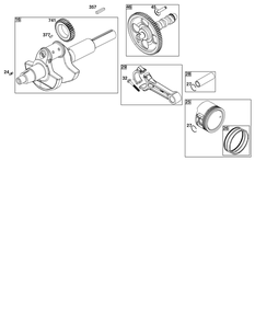Crankshaft Group Diagram and Parts List for 61E377-0065-J1 400000 - 699999 Briggs and Stratton Engine